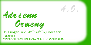 adrienn ormeny business card